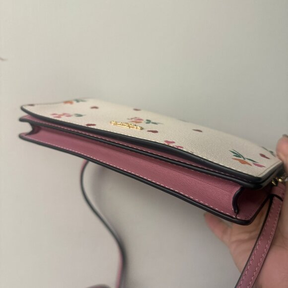 coach Anna Foldover Clutch Crossbody With Heart Petal Print c7657 - Picture 3 of 7
